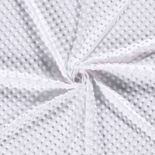 Minky pile bianco, altezza 150 cm, peso 250 g