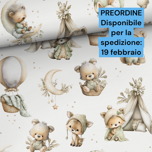 Cotone 100% premium certificato OEKO TEX, stampa digitale , altezza 158 cm