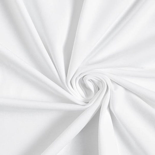 Jersey di  cotone certificato OEKO TEX 95 % cotone 5% elastane, altezza 150 cm BIANCO