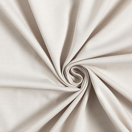 Jersey di  cotone certificato OEKO TEX 95 % cotone 5% elastane, altezza 150 cm NATURALE (beige molto chiaro)