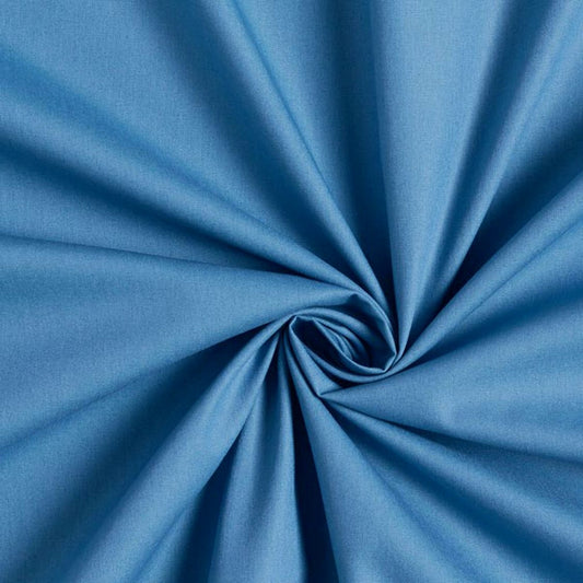 Cotone 100 % popeline certificato OEKO blu scuro, altezza 146 cm