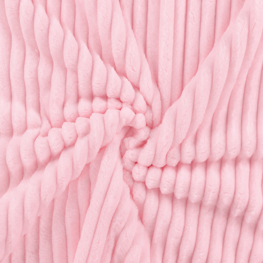 Minky Stripe ROSA BABY- Tessuto pile a coste, altezza 150 cm