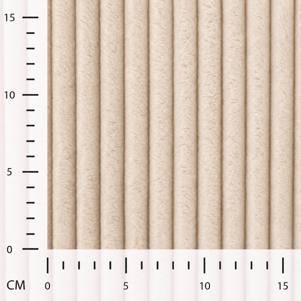 Minky Stripe Beige - Tessuto pile a coste, altezza 150 cm