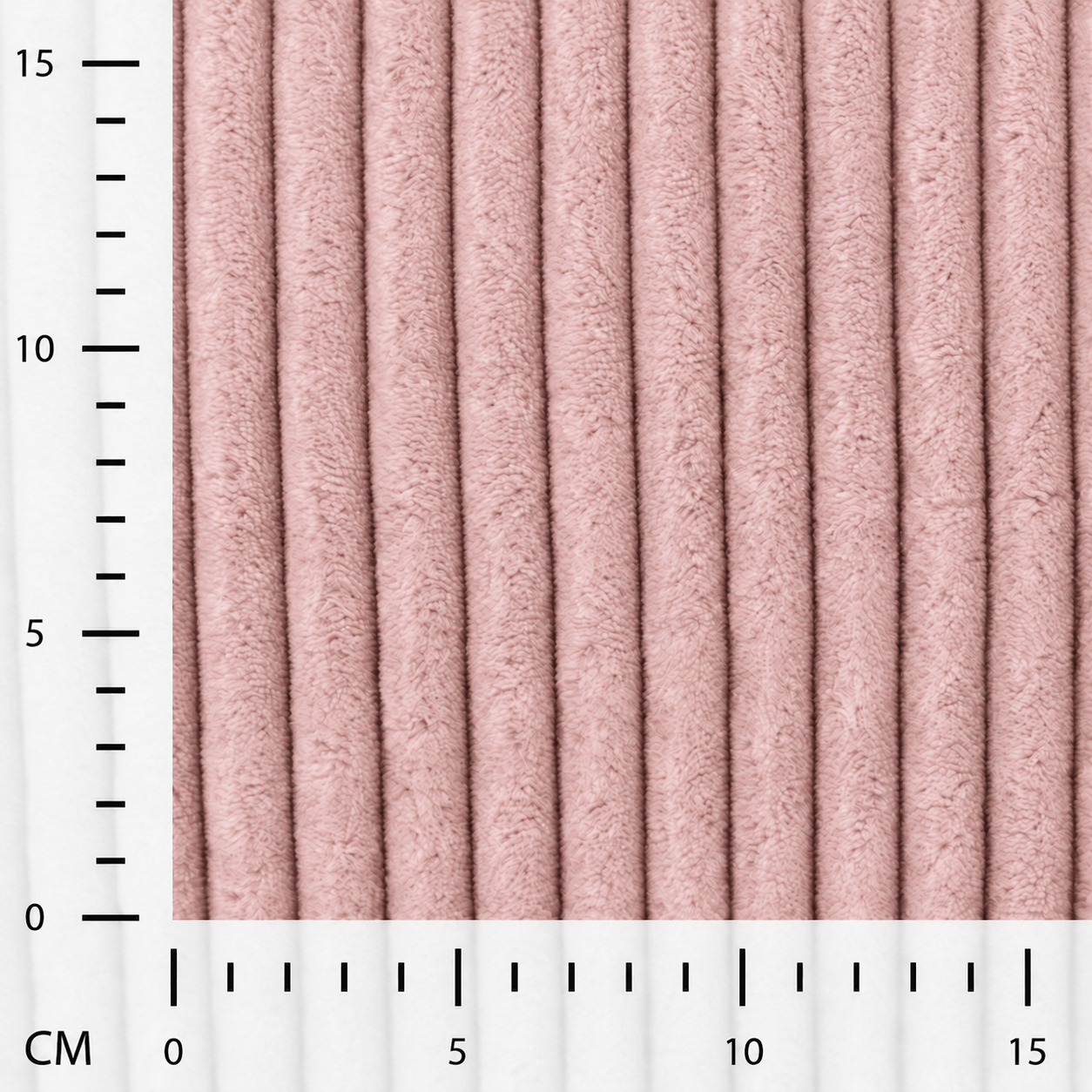 Minky Stripe ROSA CIPRIA Tessuto pile a coste, altezza 150 cm