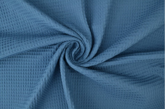 Nido d’ape 100% cotone certificato Oeko Tex altezza 150 cm dusty blu