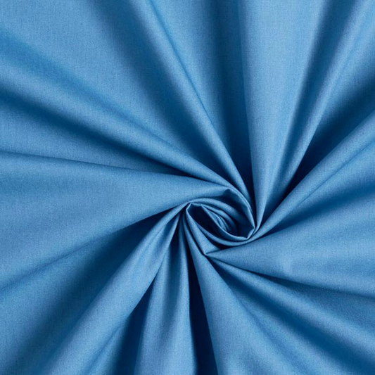 Cotone 100 % popeline certificato Oeko Tex blu scuro, altezza 146 cm