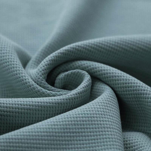 Jersey Waffle Light VERDE in cotone elasticizzato– Tessuto a nido d’ape