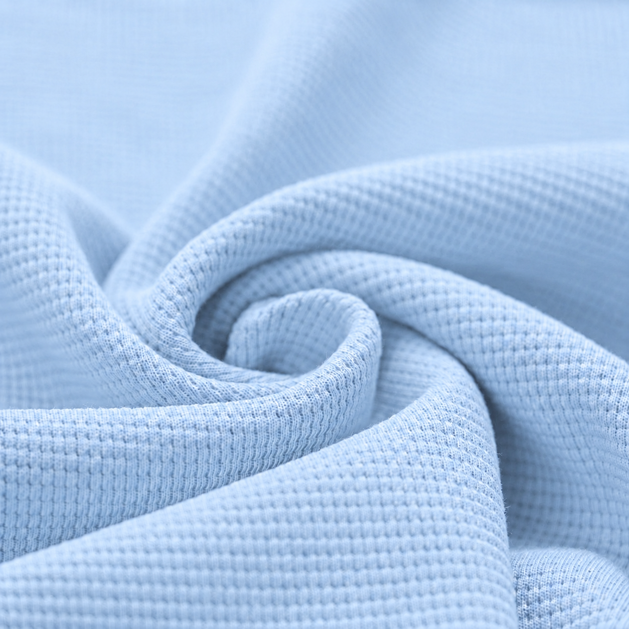 Jersey Waffle Light CELESTE in cotone elasticizzato– Tessuto a nido d’ape