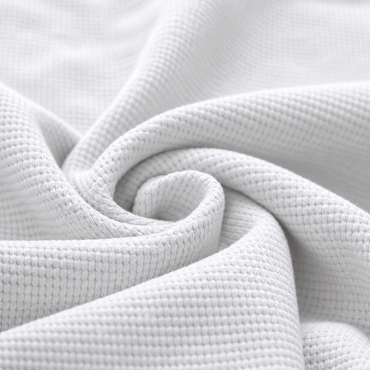 Jersey Waffle Light BIANCO in cotone elasticizzato– Tessuto a nido d’ape