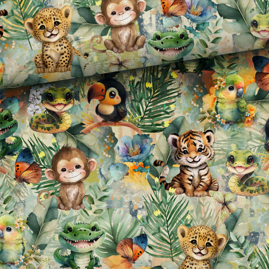Jersey stampa digitale, certificato OEKO TEX, 92 % cotone 8% elastane, altezza 160 cm