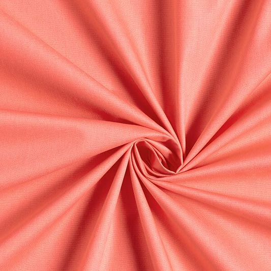 Cotone 100 % popeline certificato OEKO TEX corallo chiaro , altezza 146 cm