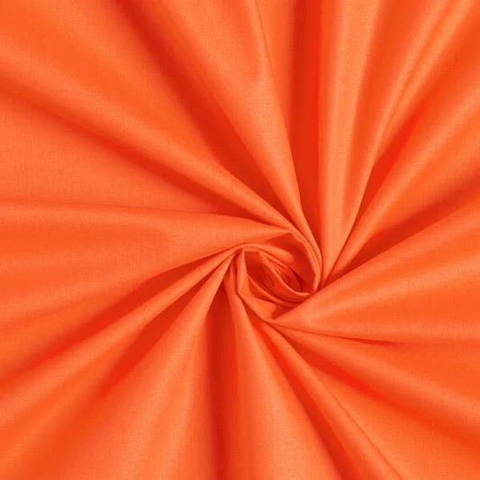 Cotone 100 % popeline certificato OEKO TEX arancione , altezza 146 cm