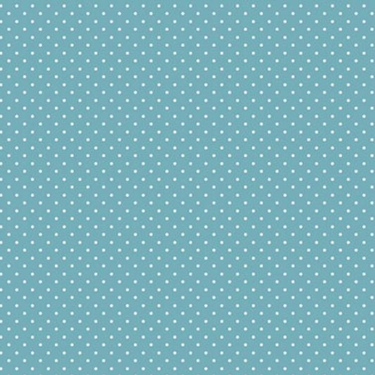 Popeline di cotone 100 % pois bianco/verde giada, altezza 148 cm