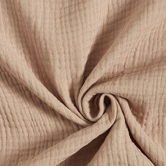 Mussola di cotone 100 %, certificato Oeko Tex, altezza 135 cm BEIGE