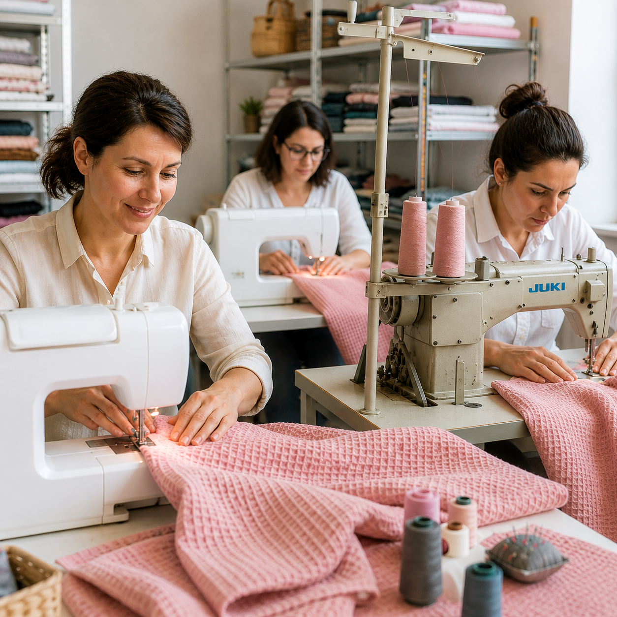 Nido d’ape 100% cotone certificato Oeko Tex altezza 150 cm ROSA CIPRIA