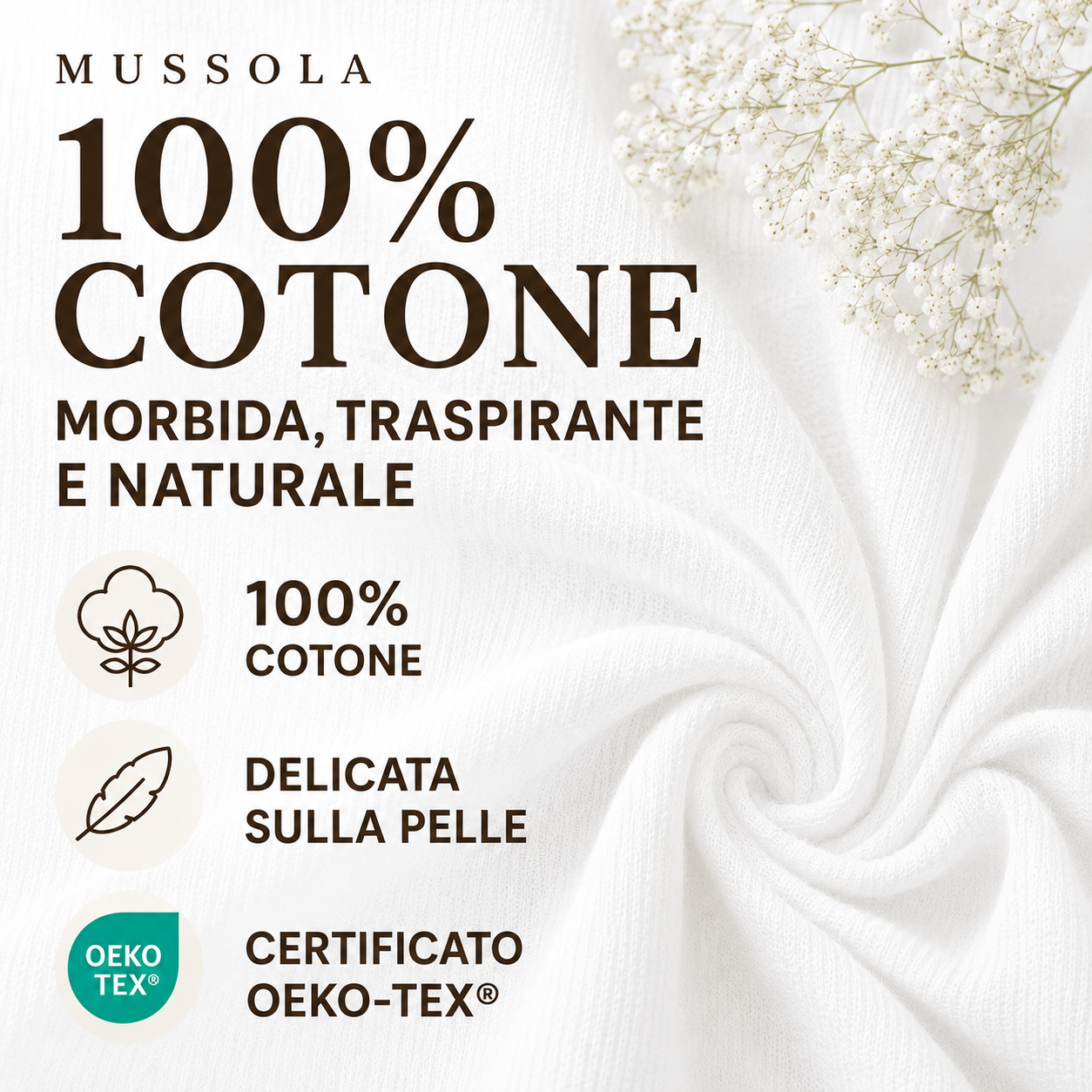 Mussola di cotone 100%, certificato Oeko Tex, altezza 135 cm ROSA CHIARO