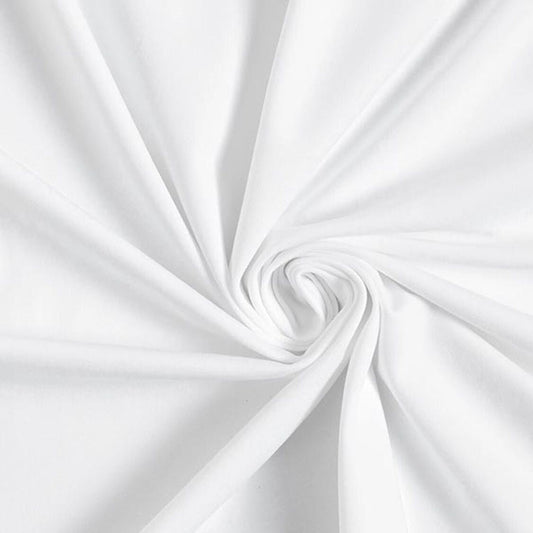 Jersey di cotone certificato OEKO TEX 95 % cotone 5% elastane, altezza 150 cm BIANCO