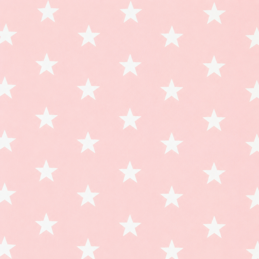 Tessuto 100% Cotone OEKO-TEX® – Stoffa con Stelle Bianche – Altezza 150 cm - Rosa chiaro