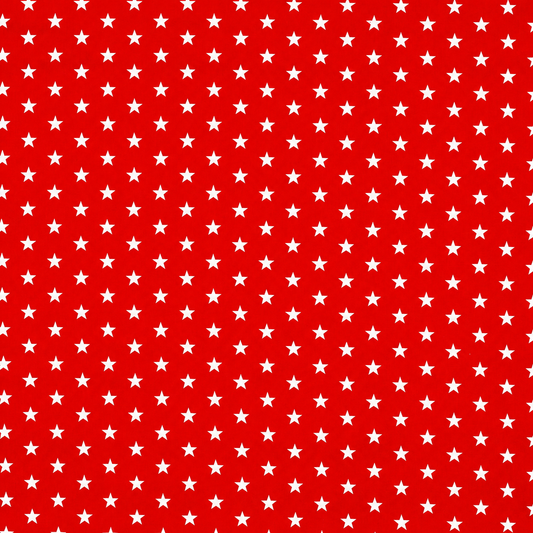 Tessuto 100% Cotone OEKO-TEX® – Stoffa con Stelle Bianche – Altezza 150 cm - Rosso