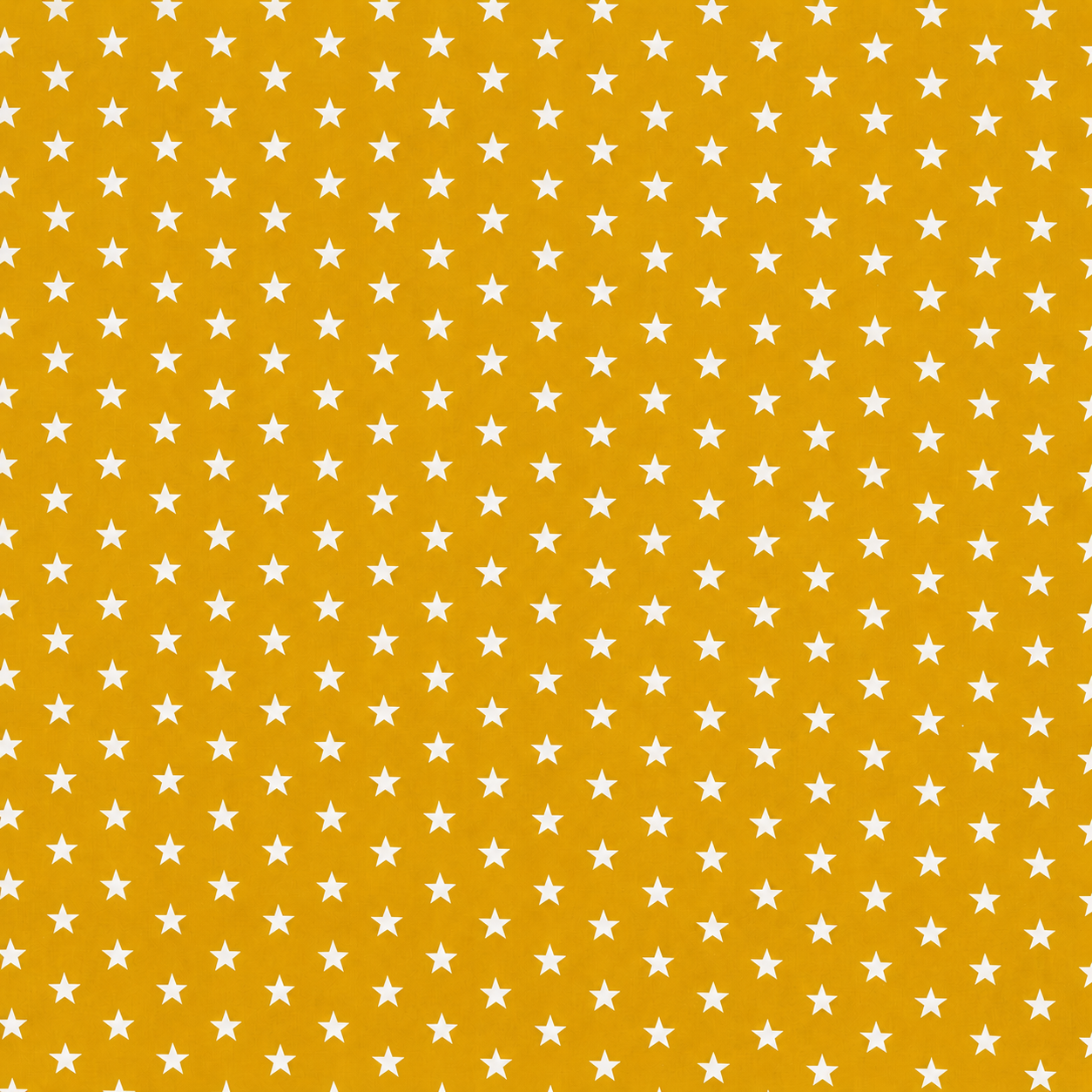 Tessuto 100% Cotone OEKO-TEX® – Stoffa con Stelle Bianche – Altezza 150 cm - Senape
