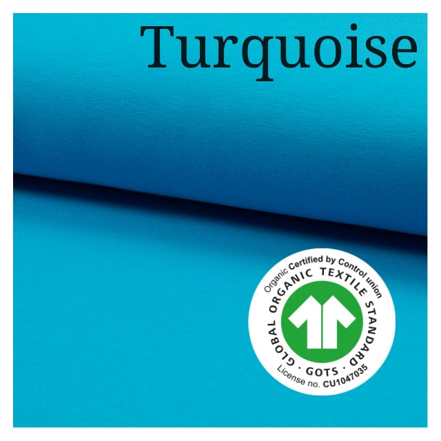 Jersey di  cotone ORGANICO certificato GOTS, 95 % cotone 5% elastane, altezza 150 cm
