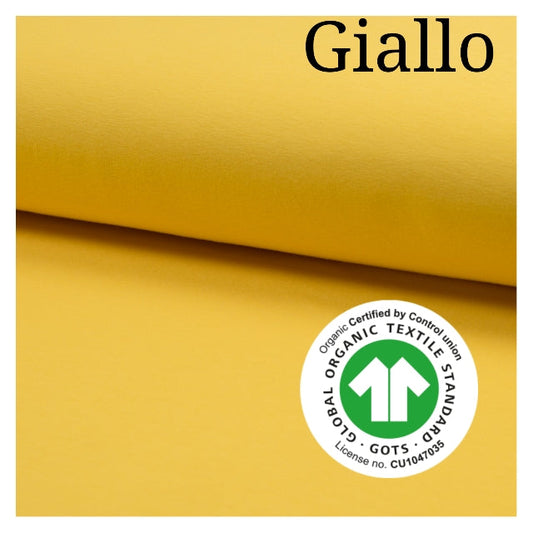 Jersey di  cotone ORGANICO certificato GOTS, 95 % cotone 5% elastane, altezza 150 cm