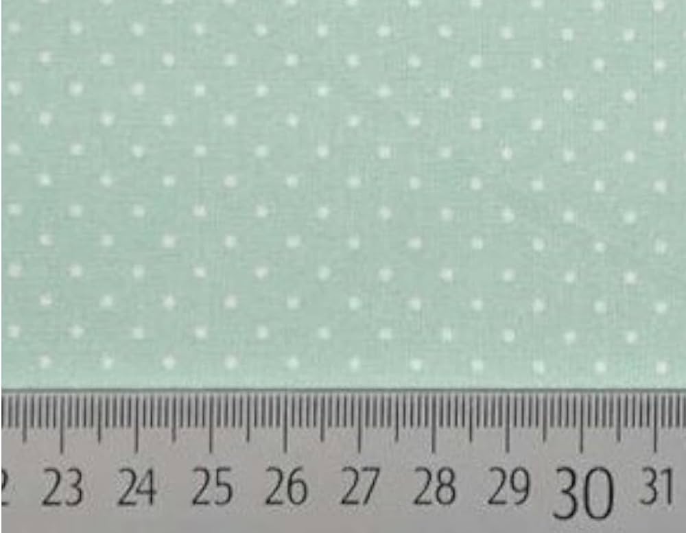 Popeline di cotone 100 % pois bianco/menta, altezza 148 cm