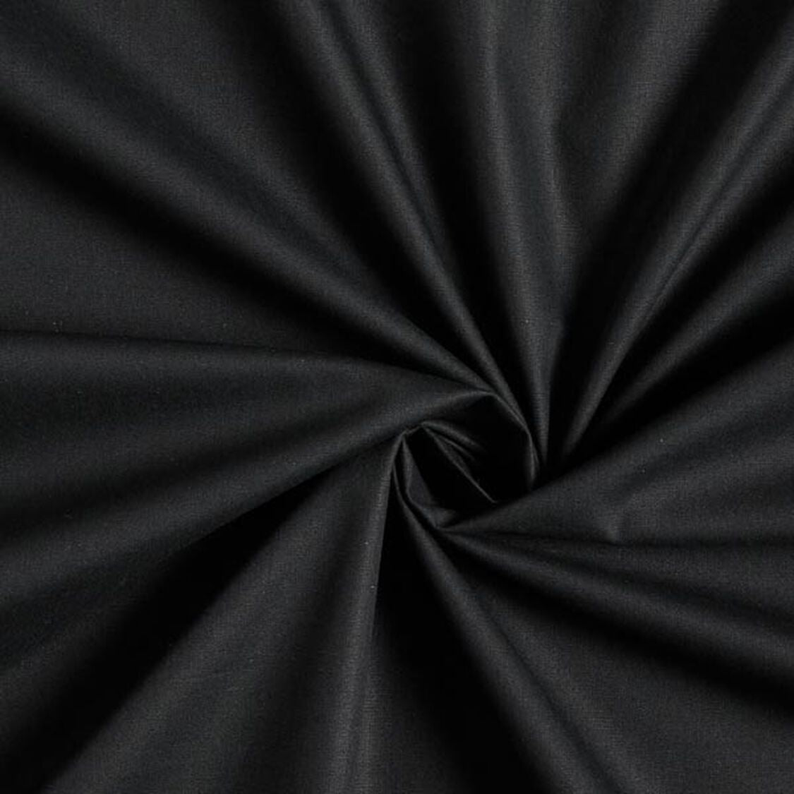 Cotone 100 % popeline certificato OEKO TEX nero, altezza 146 cm